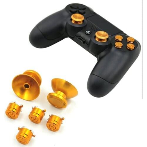 Metal 3D Analog Joystick Thumb Stick Grips Caps+Buttons Replacement Repair Parts for Sony Playstation DualShock 4 PS4 Controller