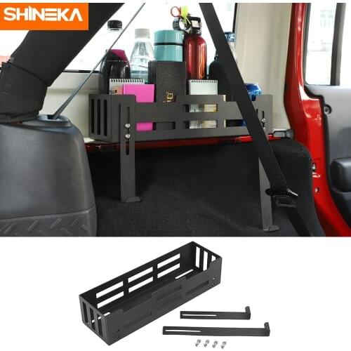 SHINEKA Stowing Tidying Aluminium Car Trunk Multifunction Storage Box Organizer Accessories For Jeep Wrangler JK JL 2007-2020