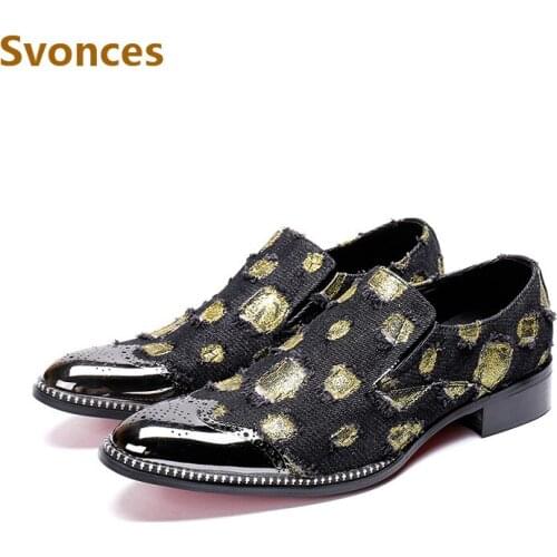 Fashion Denim Mens Dress Shoes Luxury Hole Designer Brand Metal Toe Flats Handmade Casual Loafers Leather Slip-On Party Shoes 46