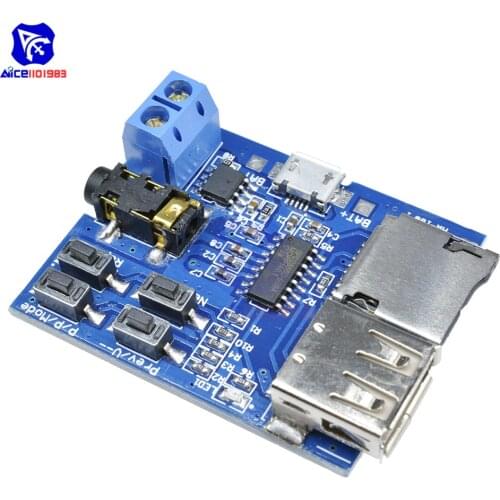 Diymore DC 3.7-5.5V MP3 Player Format Decoder Amplifier Decoding Audio Module with TF Card Slot Mirco USB 3.5mm Audio Jack