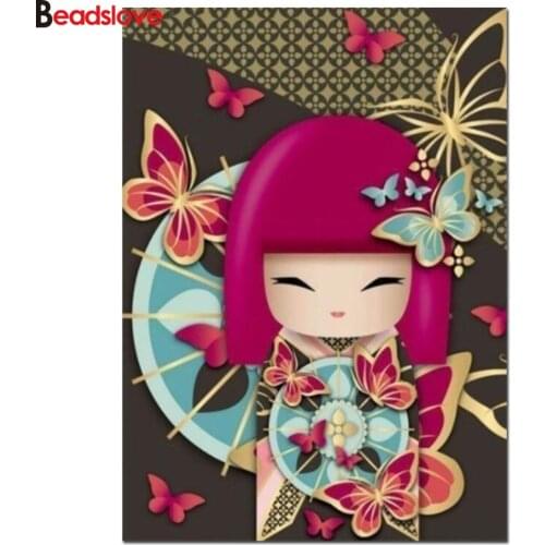 Cartoon Girl 5d diy diamond painting cross stitch kits full square round drill mosaic art embroidery Portrait,home decor