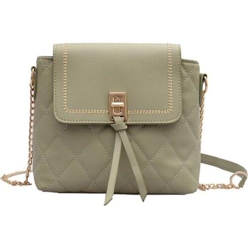 2020 New Plaid Women Bag Fashion Designer Shoulder Bag PU Leather Handbag Crossbody Bags with Chain Strap