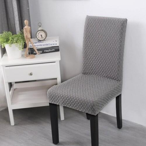Solid Color Stretch Chair Cover Thick Knitted Fabric Hotel Linen Simple European Style Half Meal Seat Cover Chair Cover Summer