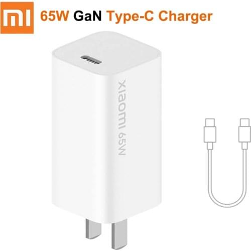 Original Xiaomi 65W GaN charger Type-c Smart Output PD Quick Charge 5V/9V/12V/15V=3A 10V=5A 20V=3.25A for Laptop phone Fast char