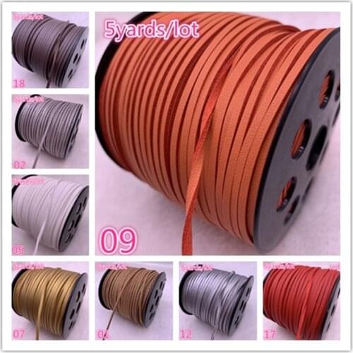New 100yards/lot 3mm Flat Faux Suede Braided Cord Korean Velvet Leather Handmade Beading Bracelet Jewelry Making String Rope