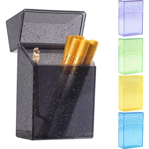 Sparkly Multi Color Top Flip Open Plastic Cigarette Case Pack Holders Kings