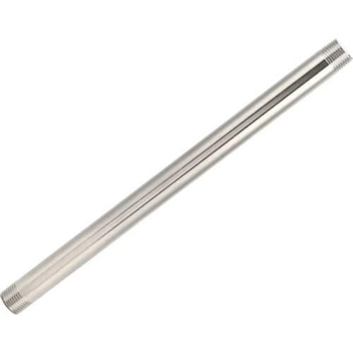 30cm Stainless Steel Threaded Pipe Nipple Connector Fittings for Plumbing Hardware Gas Home Use Pipe Fitting