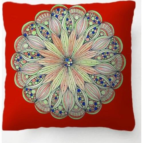 Hand Colored Teal Purple Gold Mandala decorative Cushion Cover Pillow Case Customize Gift By Lvsure For Bedroom Pillowcase