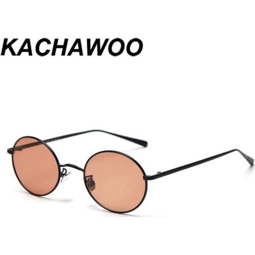 Kachawoo retro sunglasses men polarized black orange round sun glasses for women oval metal hip hop style accessories drop ship