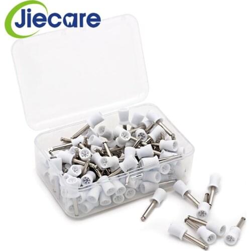 50 PCS/Box Dental Materials Dental White Polishing Cup Rubber Latch Flat Polishing Polisher White Prophy Cups Free Shipping
