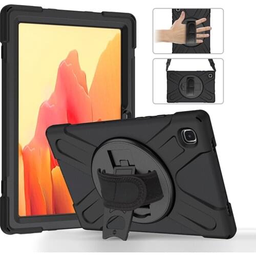 Heavy Duty Shockproof Case For Samsung Galaxy Tab A7 10.4" SM-T500 SM-T505 Tablet Kickstand Silicon Cover With Shoulder Straps