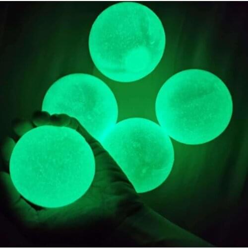 4-20pcs Luminous 6cm Ceiling Stick Wall Ball Stick Target Squash Decompression Fidget Toys Fluorescent Stick Target Children Toy