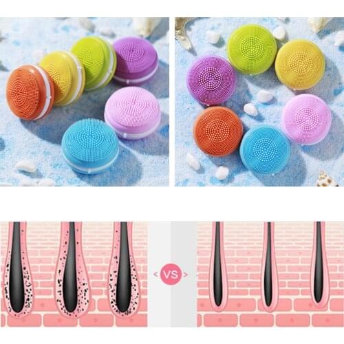 USB Silicone Face Cleanser Facial Pore Deep Cleansing Brush Electric Face Skin Care Cleanser Scrubber Cleansing Tools