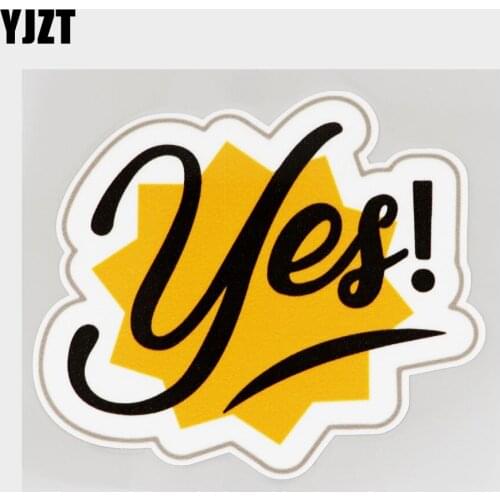 YJZT 13.4CM×12.2CM Decal Waterproof Decoration YES! Fun PVC Car Sticker 11C-0104