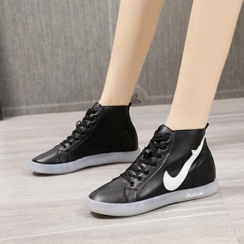 Women High Top Sneakers Lace UP Flat Shoes White Sneakers Casual Sport Running Sneakers Fashion Shoes Women New Arrival
