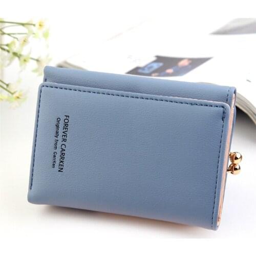 Wallet Women 2020 Lady Short Women Wallets Black Red Color Mini Money Purses Small Fold PU Leather Female Coin Purse Card Holder