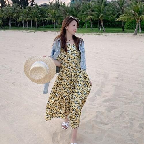 Large Size Floral Print Chiffon Yellow Dress Summer Clothes For Women Puff Sleeve V-neck Short Sleeve Loose Xxxxl A-line Dresses