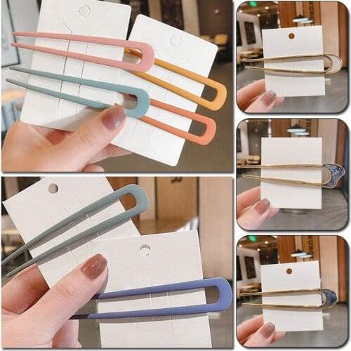 1PC Women U Shape Hairpin Hair Sticks Hair Styling Tools Headdess Fashion Simple Hair Ornaments Candy Color Elegance Hairpins