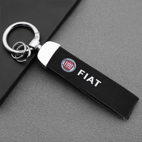1PCS Metal Leather Car Keychain Key Chain Keyrings For Fiat Panda Bravo Punto Linea Croma 500 595 Auto Decoration Accessories