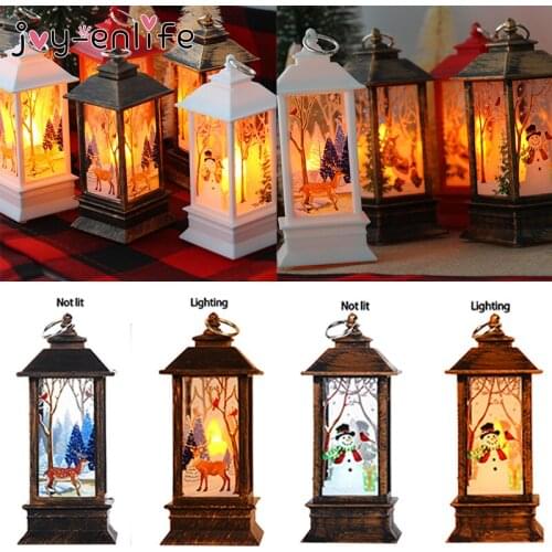 1pcs Merry Christmas Santa Elk Pattern LED Candle Light Ornaments Christmas Decoration for Home Xmas Gifts Navidad New Year 2021