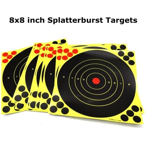 10Pack Shooting Targets 8×8 inch Adhesive Shooting Targets Reactive Self Stick Splatter Paper Gun/Rifle/Pistol Airsoft BB Target