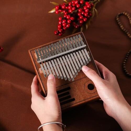 17 Key Kalimba Thumb Piano Mahogany Acacia Wooden Finger Piano Musical Instruments Mbira Kalimba Hammer Kit For Kids Beginners