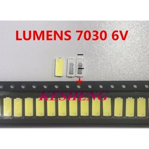 200pcs Lumens SMD LED 7030 6V 1W Cool White For TV BackLight 200mA 1 order