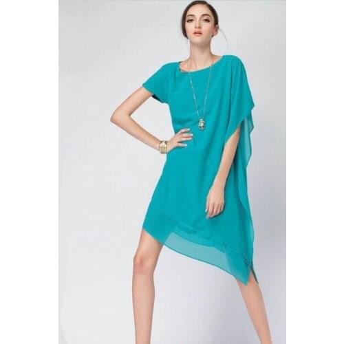 2020 Fashion Irregular Ruffles Chiffon Dress Women Beauty Clothing,Girl Summer beach dress,plus size S - 5XL 6XL clothes