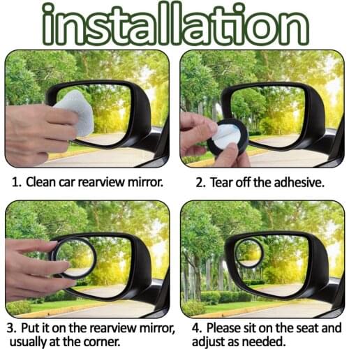 360 Degree HD Blind Spot Mirror Adjustable Car Rearview Convex Mirror for Car Reverse Wide Angle Vehicle Parking Rimless Mirrors