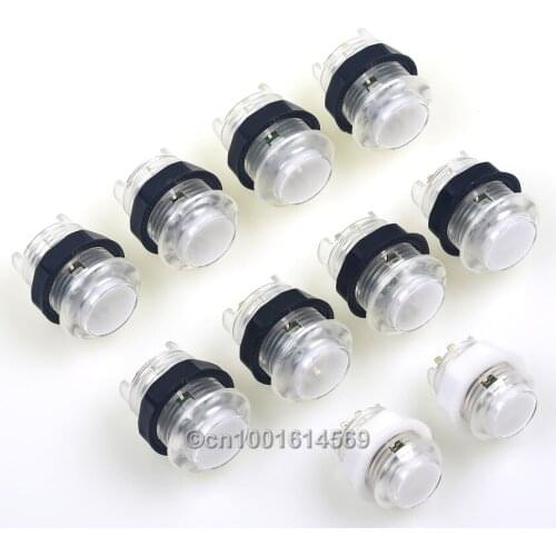 Arcade DIY Kits Parts 5V 10pcs/lot LED Illuminated Arcade Push Button With Micro Switch for Mini Table Top Arcade Machine - Red