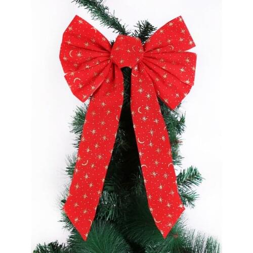Butterfly Christmas Bow Red Large Bow Garland Xmas Tree Embellishment Bow Tie For Home Festival New Year Ornament Party Present