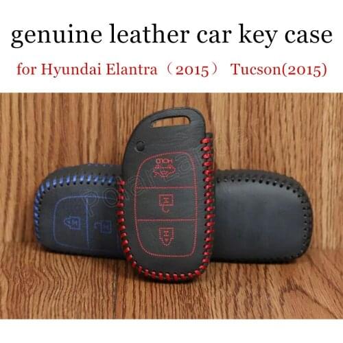 For Hyundai Elantra(2015) Tucson(2015) Soanta(2015) 9 generation car key case leather hand sewing car key cover new arrival