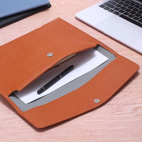 Business A4 Leather File Folder Document Paper Bag Multi-function Desk Organizer Storage Case Stationery Office Accessories