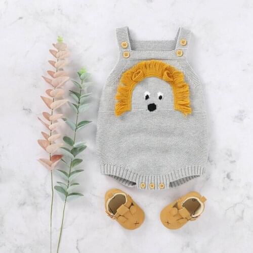Baby Autumn Winter Clothing Newborn Infant Baby Boy Girl Knitted Bodysuit Jumpsuit Sleeveless Square collar