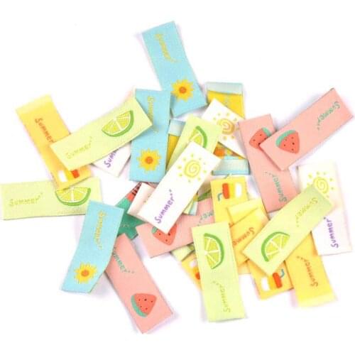50pcs Summer Fruits Watermelon Embroidery Labels Sewing Clothes Label Children Clothing DIY Flag Garment Crafts Accessorie