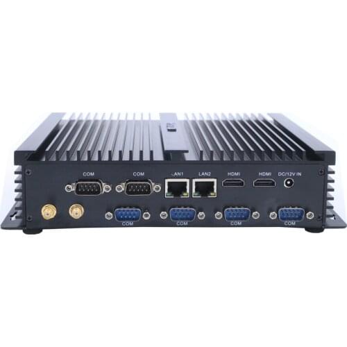 Hystou Fanless Mini Industrial PC Barebone Core i5 4200u 2 Intel Lan 6 COM 2 HDMI