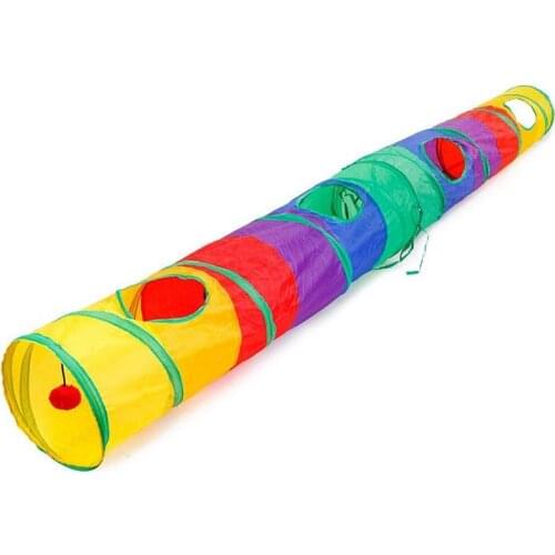 Practical Cat Tunnel Pet Tube Collapsible Play Toy Indoor Outdoor Kitty Puppy Toys for Puzzle Exercising Hiding Training WF