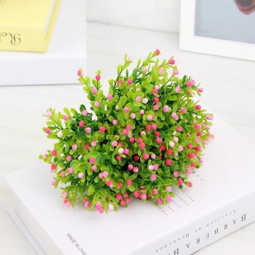 1pcs Artificial Flower Plastic Milan Grass Pot Fake Plants Room Home Garden Decorations Bridal Bouquet Wedding Party Xmas Decor