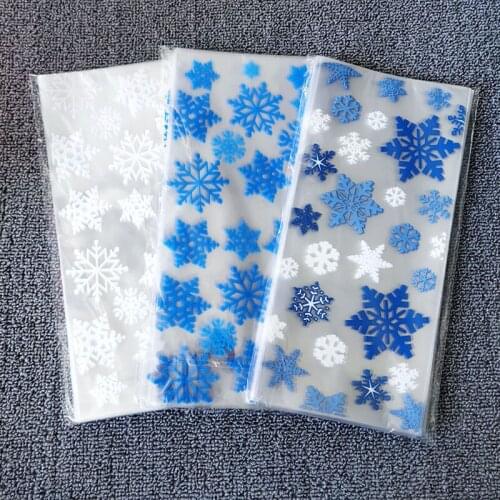 OPP Flat Pocket Transparent Universal Baking Biscuit Packaging Bag Christmas Candy Snowflake Bag Home Customization