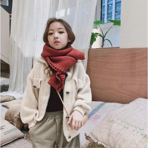 Girls Autumn Winter Sweater Teenage Girls Beige Boutique Pocket Cardigans Kids Top&outwear Children Clothing