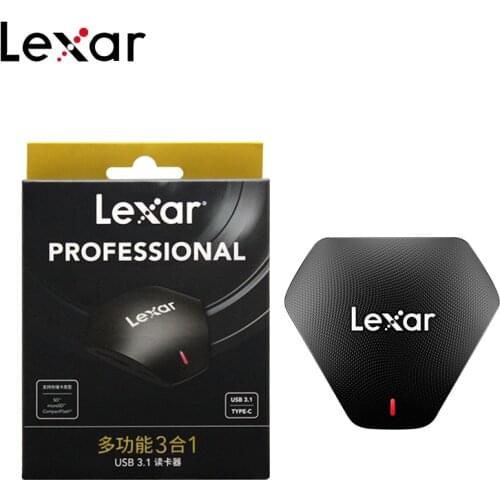 100% Original Lexar USB 3.1 Type-C Multi-Card 3 in 1 Card Reader High Speed For CF SD TF Memory Card Reader