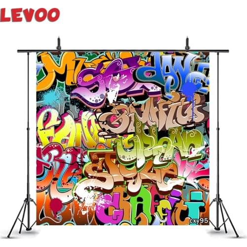 LEVOO Photophone Backdrop Funky Hip Hop Pattern Grafitti Wall Background Photography Photozone Photo Studio Shoot Props Fabric