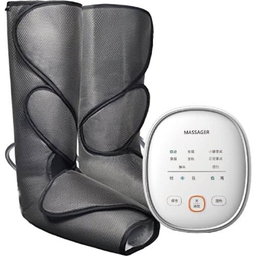 Leg Massager Air Compression Circulation Foot and Calf Massager with Handheld Controller Warm knee Massager