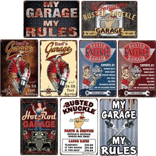 Tool Car Garage Plaque Metal Vintage Tin Signs Auto Repair Parts Shop Decoration Club Wall Retro Decorative Home Decor 20x30 cm