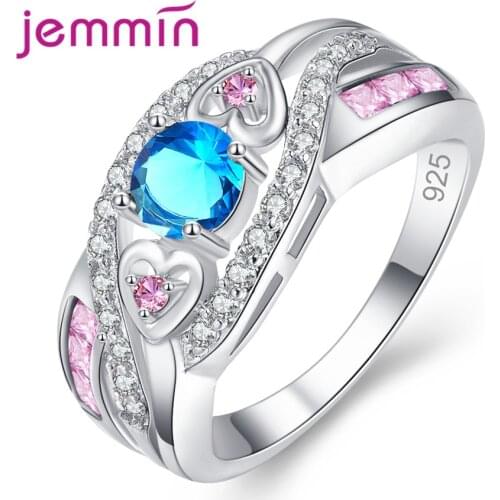 Fashion 925 Sterling Silver Love Finger Rings for Women Gift Metal Knuckle Ring Engagement with Stones CZ Cubic Zircon Jewelry