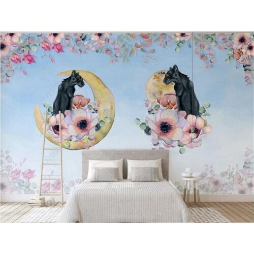 Custom photo mural 3d wallpaper Modern hand painted animal flower home decor in the living room wallpaper for walls 3 d in rolls