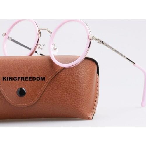 Vintage 48mm Round Full Rim Eyeglass Frames Metal Glasses Myopia Rx able Men Women Spectacles