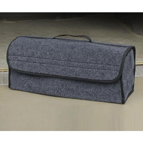 Car Trunk Organizer Storage Bag Foldable Felt Auto Boot Organizer Storage Box Travel Luggage Tools Tidy Car Styling Gray