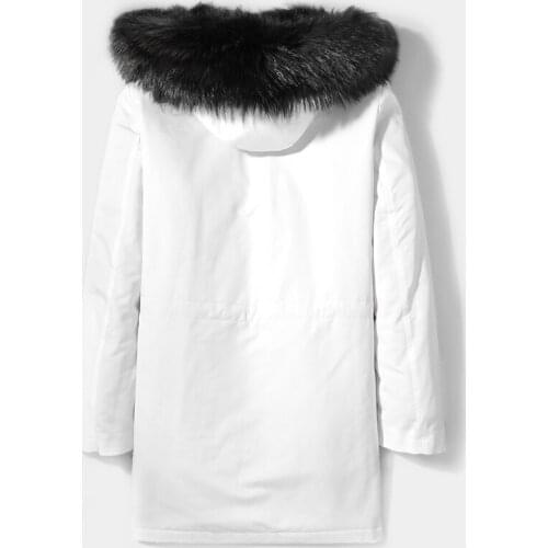 Winter Parka Real Fur Coat Men Korean White Long Jacket Raccoon Fur Liner Overcoat Parkas Hombre 2020 D-29-W-LP002