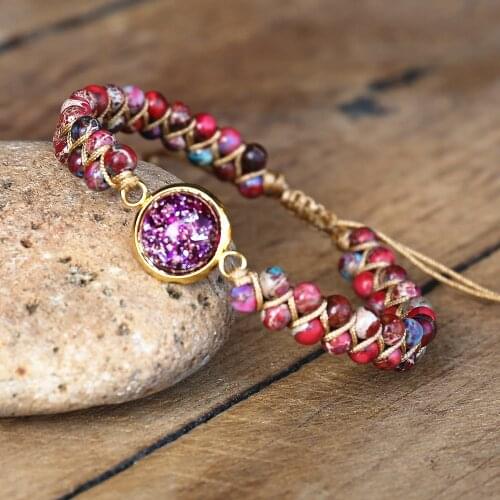 Imperial Beads Orgonite Braided Bracelet Boho Yoga Energy Charm String Warp Bracelet Women Handmade DIY Friendship Jewelry
